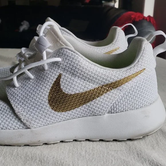 White Gold Nike Sneakers. - Picture 2 of 8